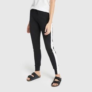 MT BY MADELEINE THOMPSON Binky Pants black white stripe jogger sweats 💯 cotton